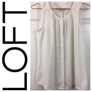 LOFT Cream/White Sleeveless Blouse